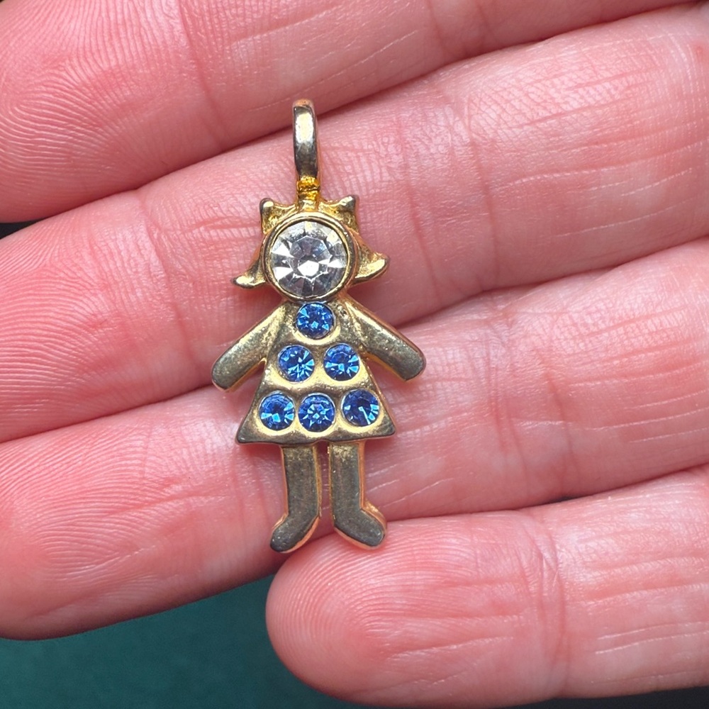 GSC Girl Charm with Blue and white crystals Pendant